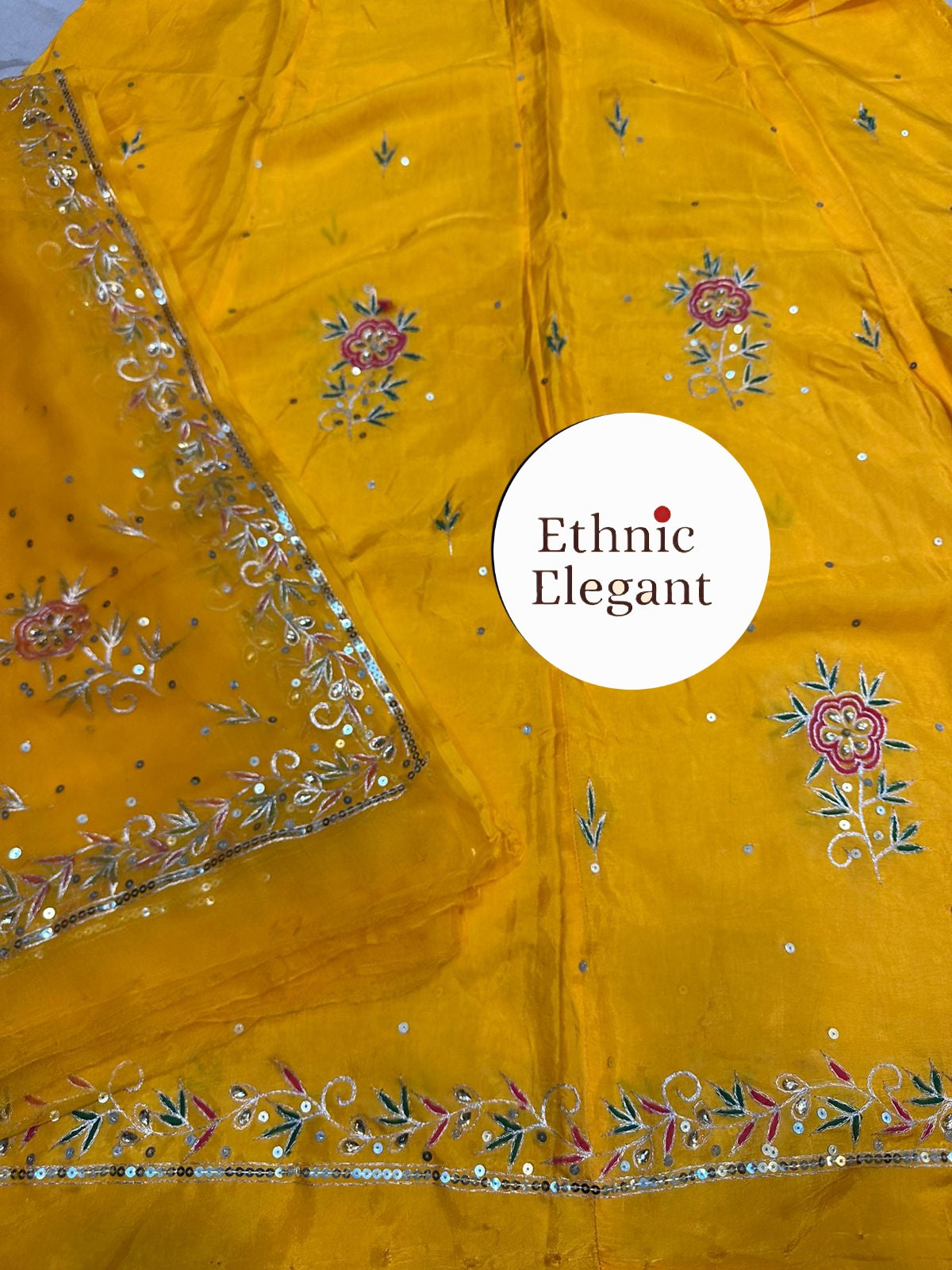 Heavy upada thakurji pure odhna painting + resam handwork Rajasthani poshak