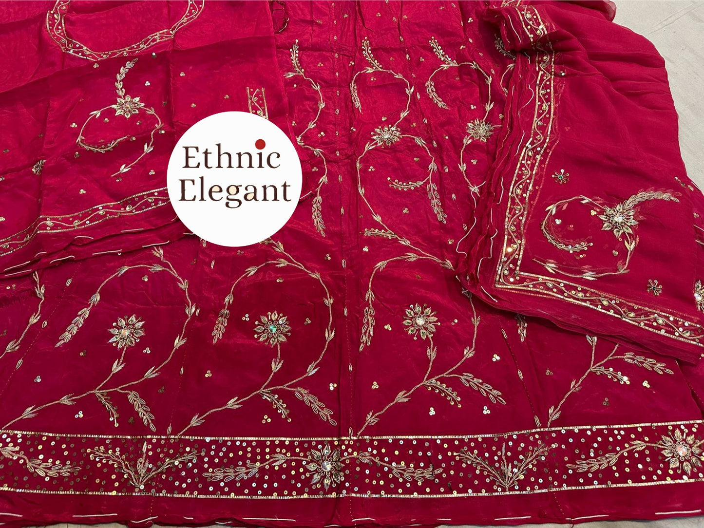 Natural silk thakurji pure odhna dabka + taara  handwork poshak