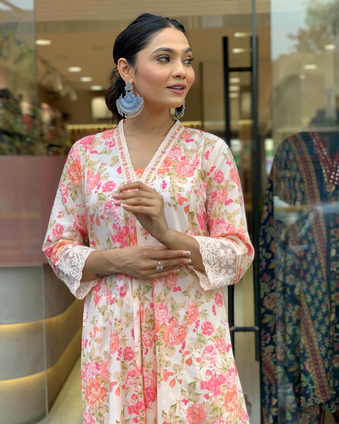 Elegant embroidery work anarkali kurta pant dupatta set Size 38 40 42 44