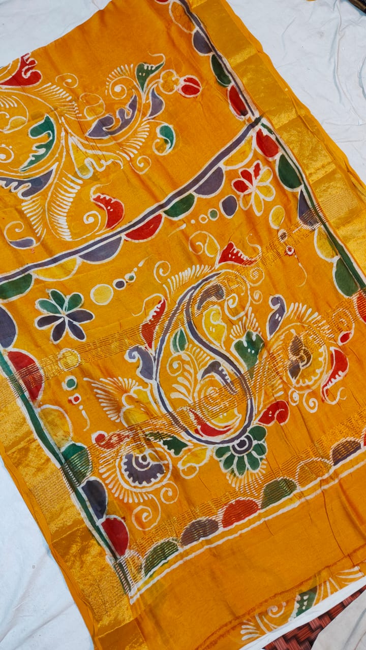 Batik pure Chanderi silk saree