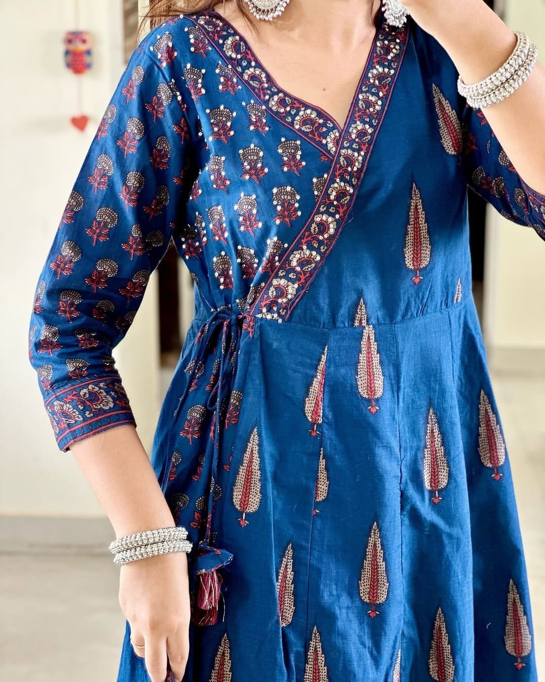 beautiful Heavy anarkali  3pcs kurti set  Available size _M to 4xl*