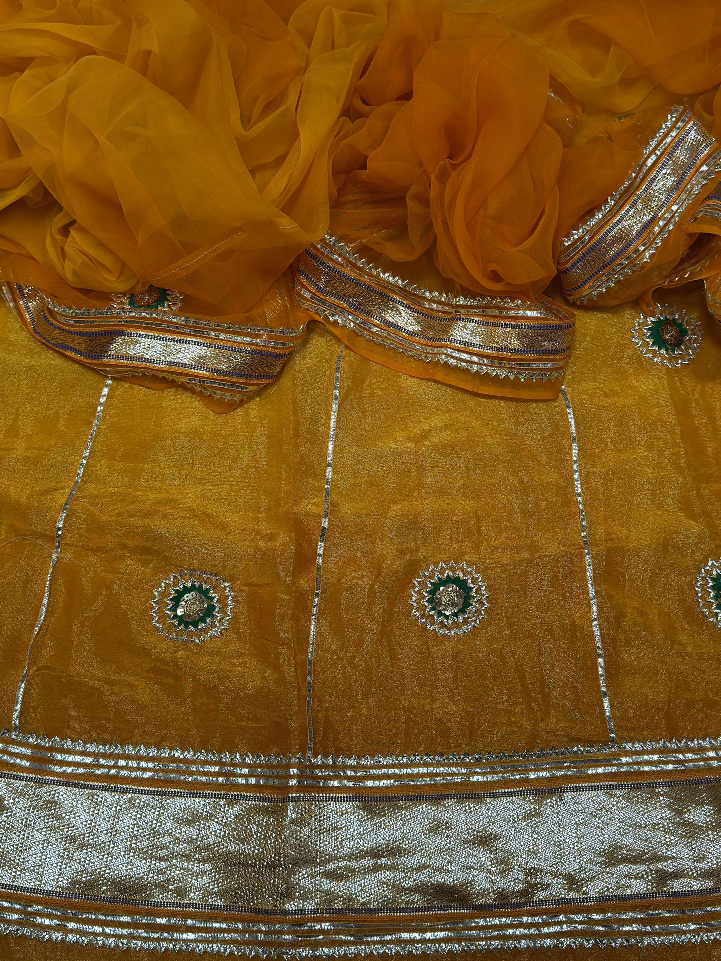 Partywear tissue fabric Rajasthani poshak