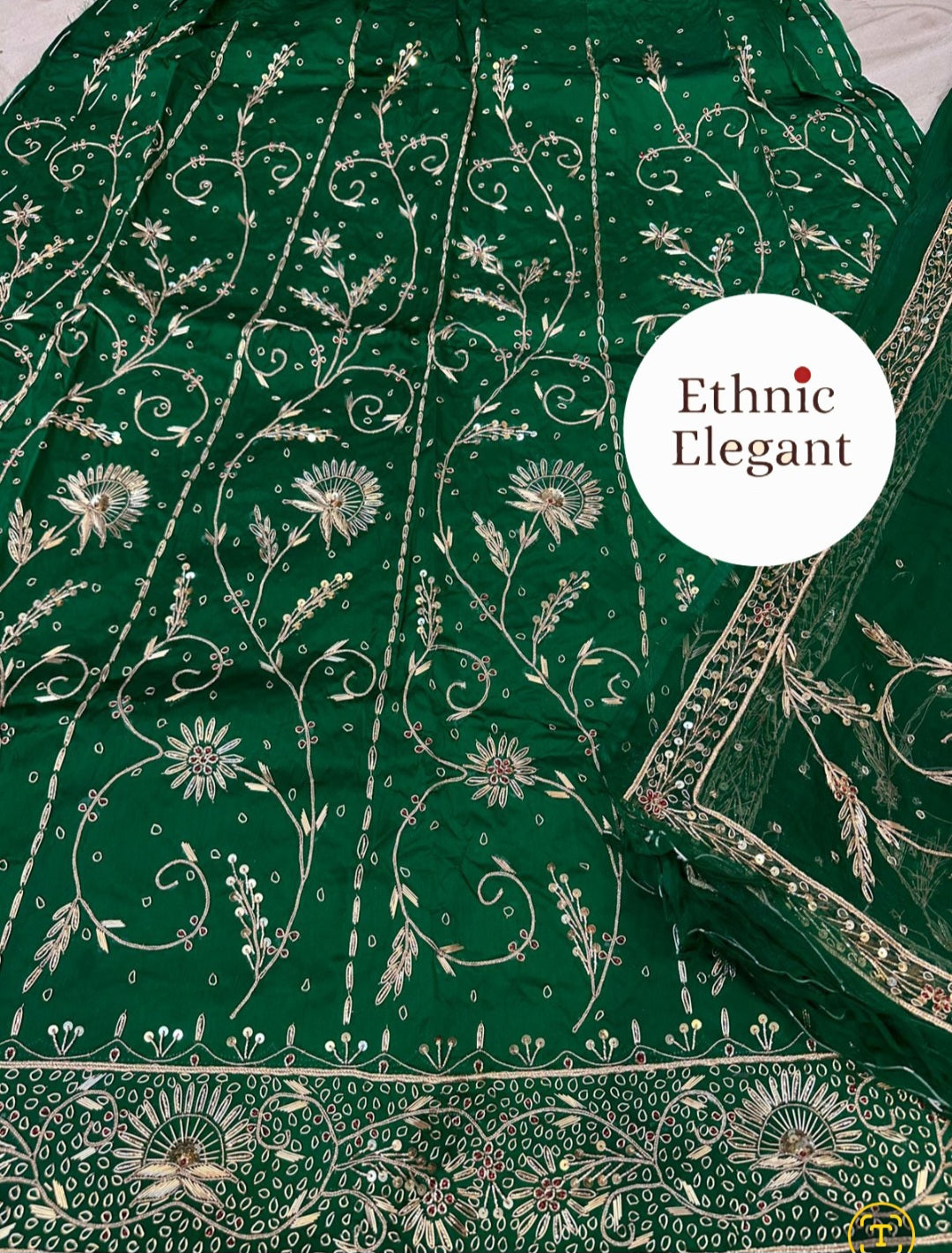 Bembar satin thakurji pure odhna heavy jardoji dabka work poshak