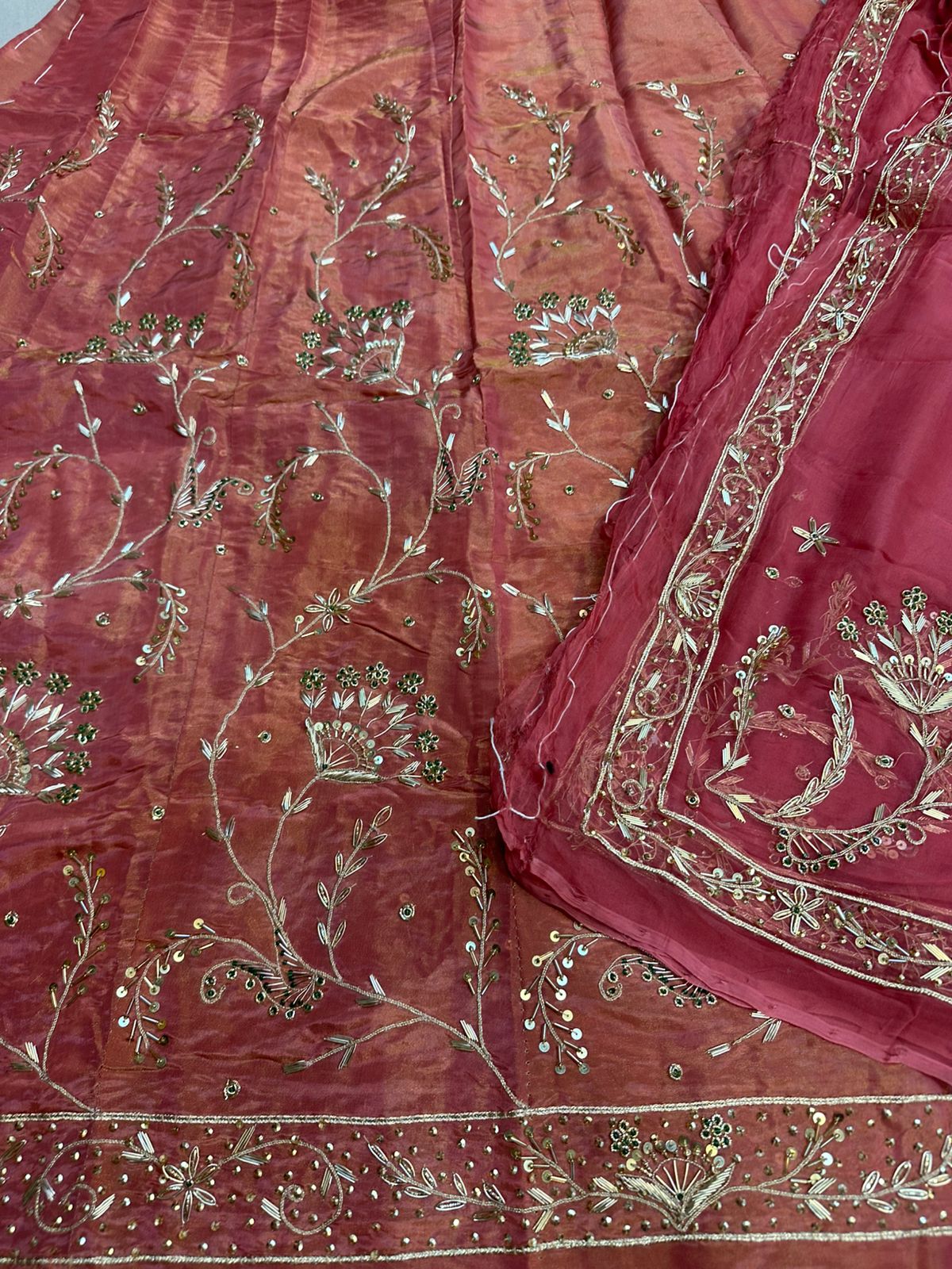 Heavy tissue  thakurji pure odhna heavy jardoji dabka work poshak*