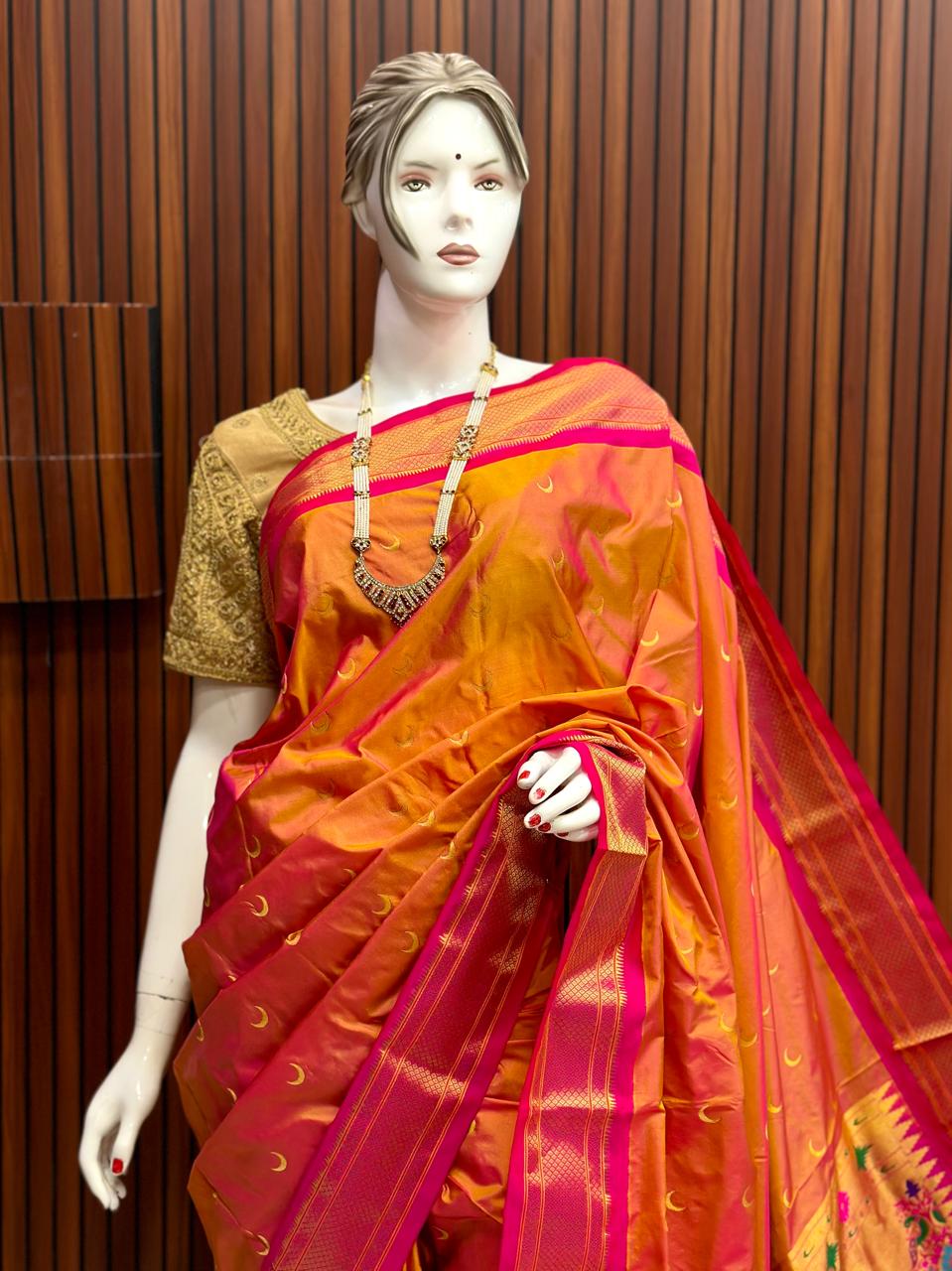 Chandrakor pure silk paithani Saree
