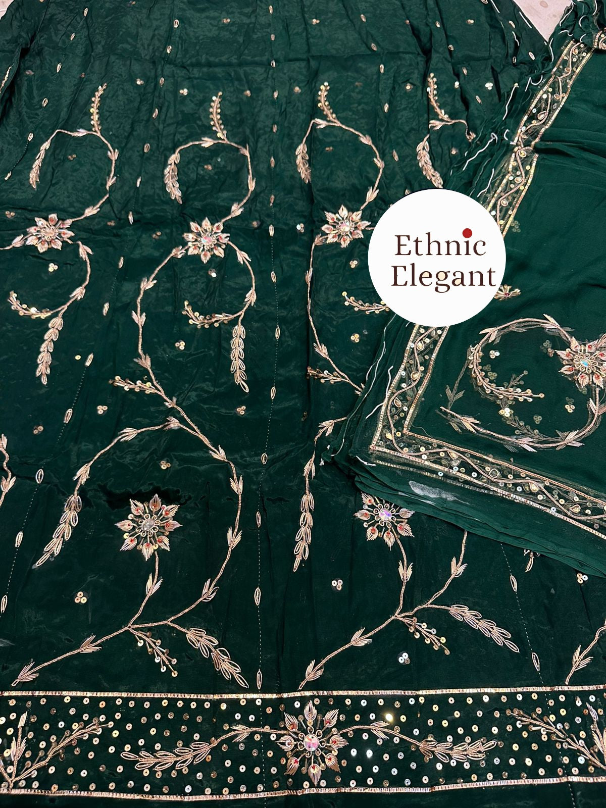 Natural silk thakurji pure odhna dabka + taara  handwork poshak