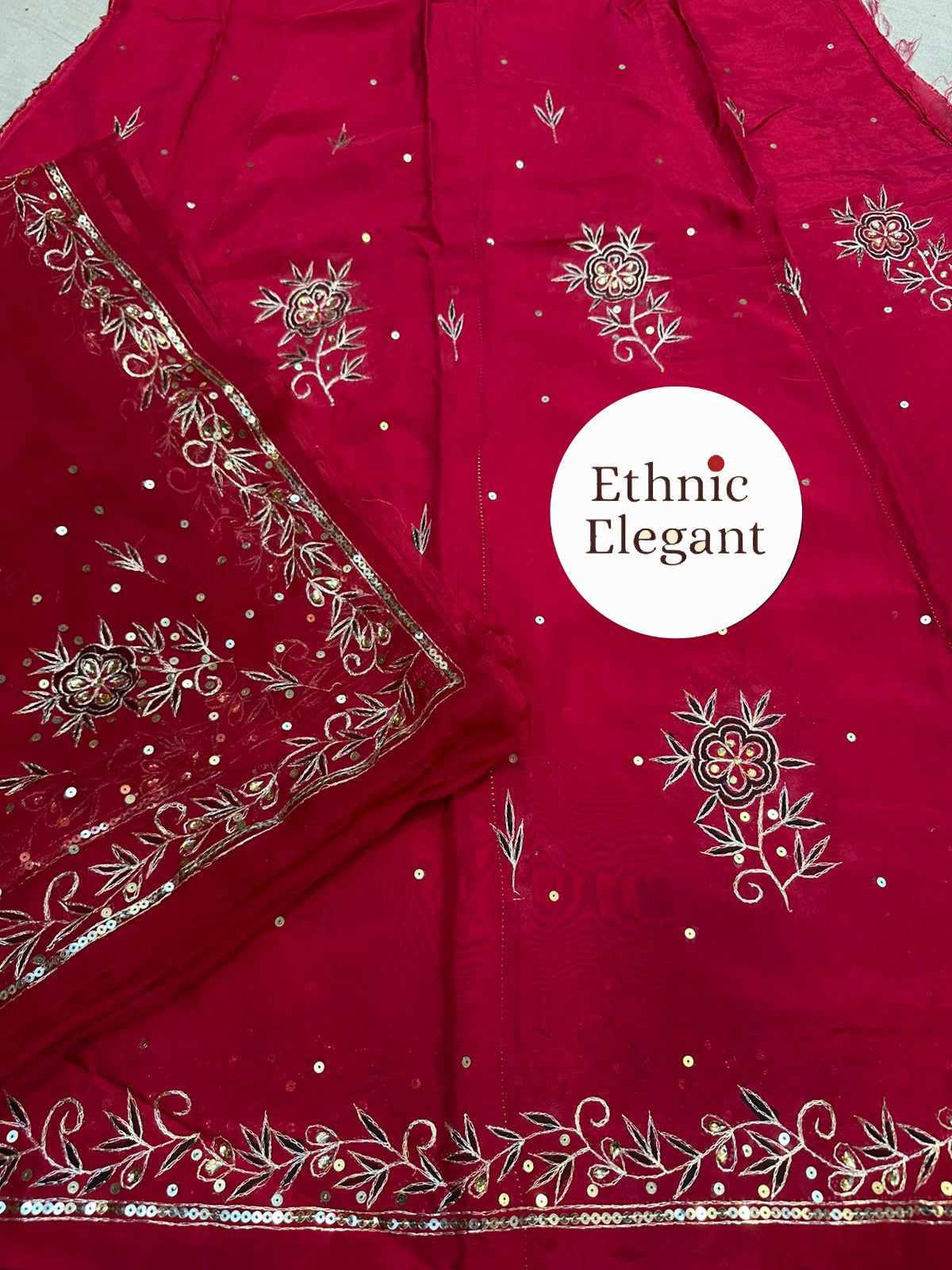 Heavy upada thakurji pure odhna painting + resam handwork Rajasthani poshak