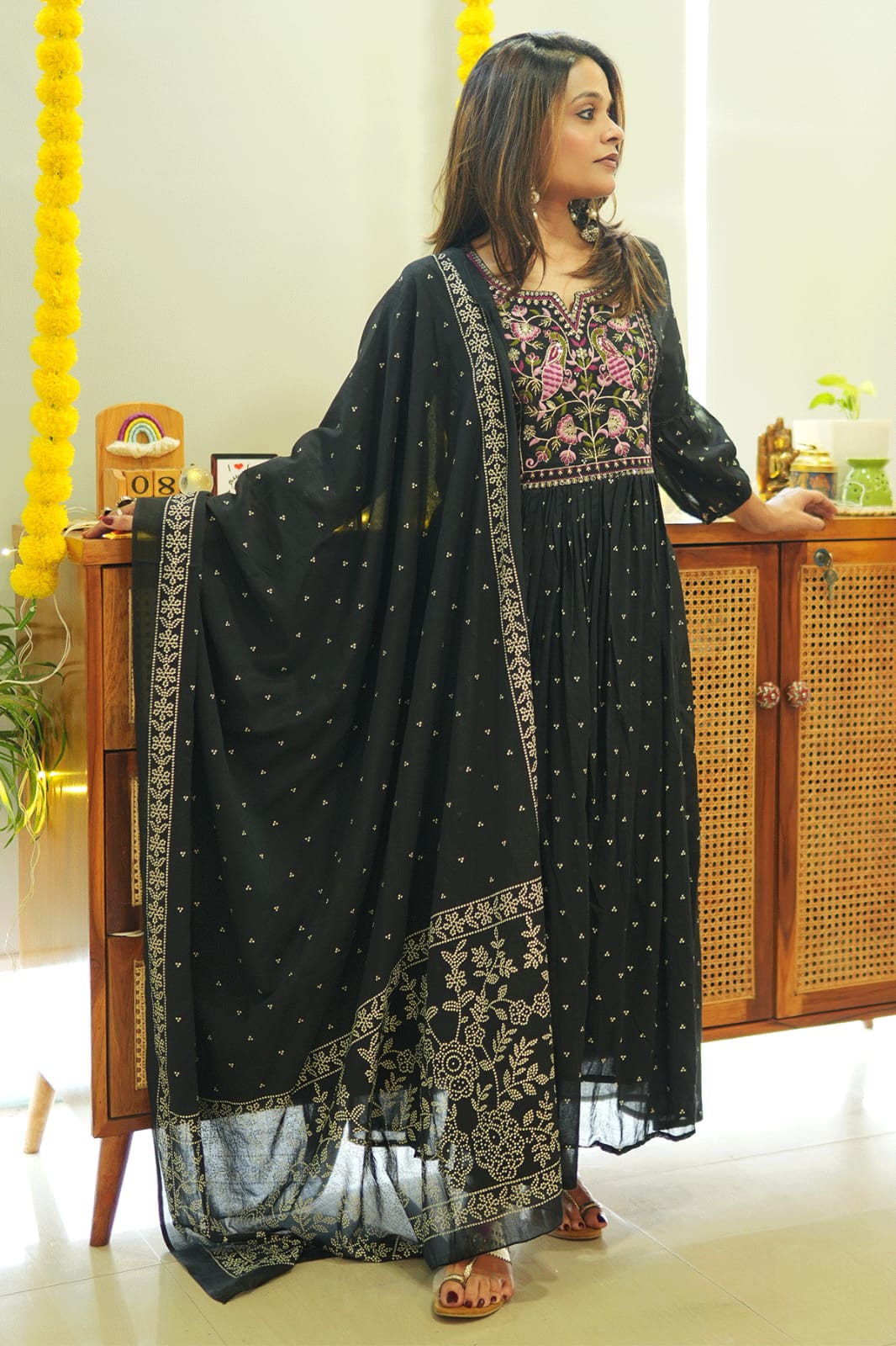 Beautiful embroidery work anarkali kurti set Size available*- *38 40 42,44,46