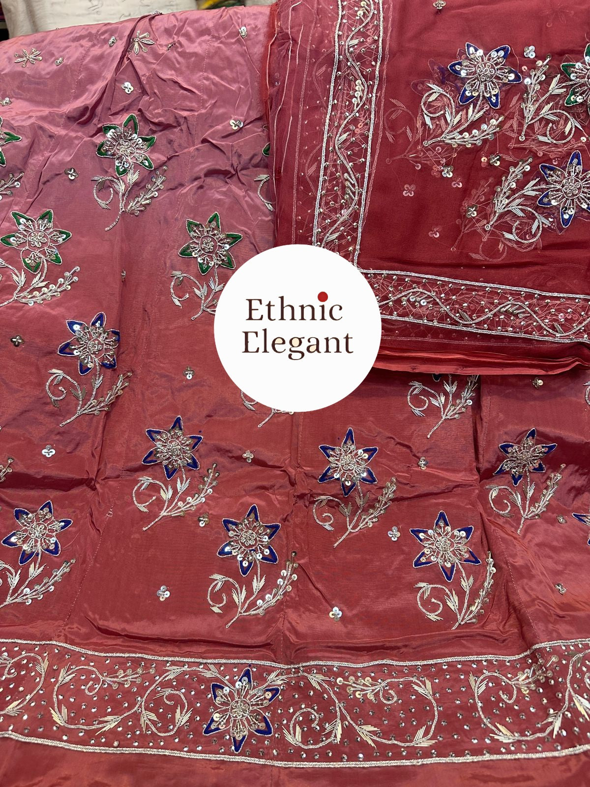 Natural Silk Thakurji Pure Odhna | Heavy Zardozi & Dabka Work Royal Rajwadi Poshak