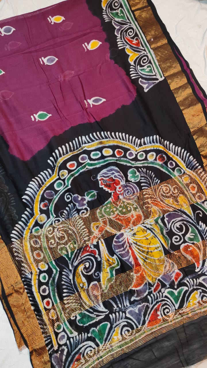 Batik pure Chanderi silk saree