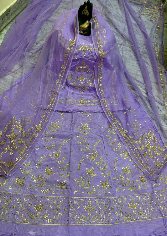 Natural crap thakurji pure odhna heavy hand work boutique Rajputi poshak