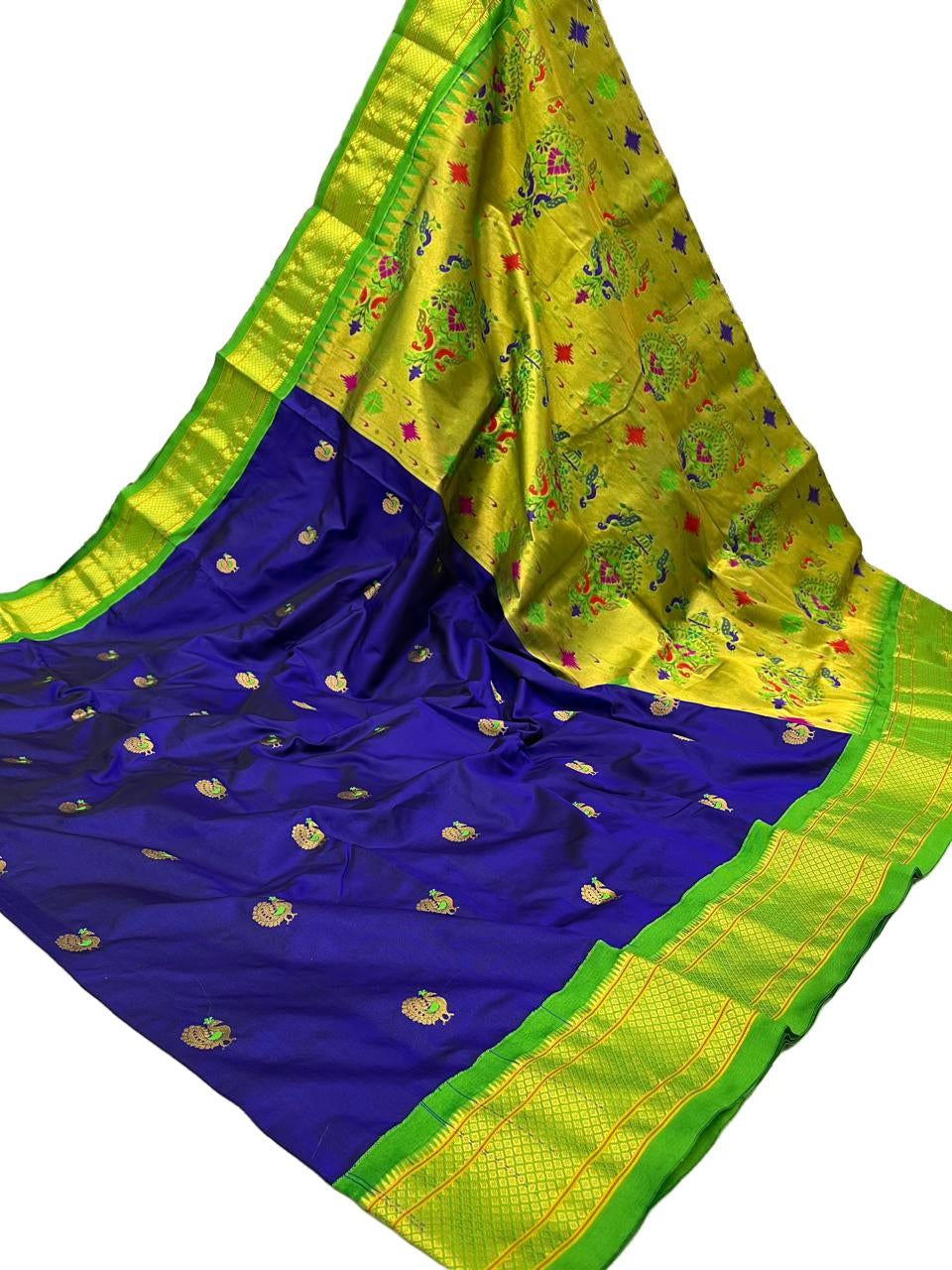 KADIYAL BORDER PEACOCK DESIGN PURE SILK PAITHANI SAREE