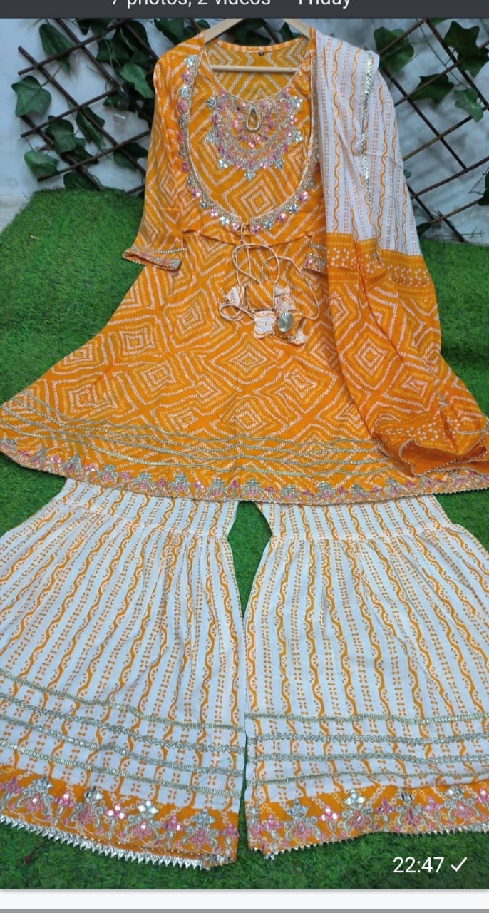 Handwork Embroidered Sharara Suit Set – Elegant Festive Ensemble