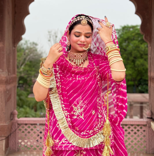 LAHRIYA  SPECIAL RANI CLOUR
 Humrahi Pure Ethnic elegant POSHAK !!!*