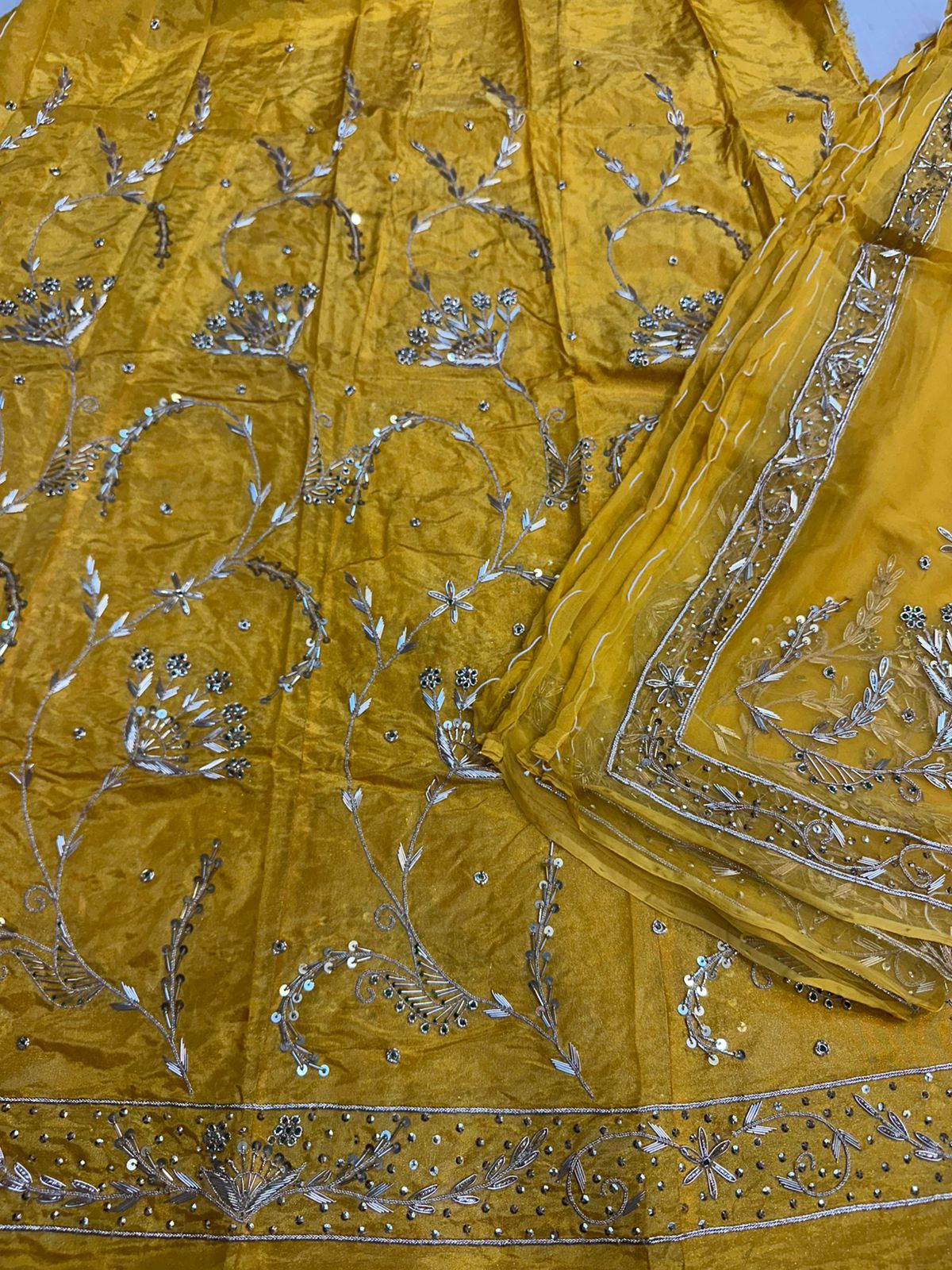 Heavy tissue  thakurji pure odhna heavy jardoji dabka work poshak*