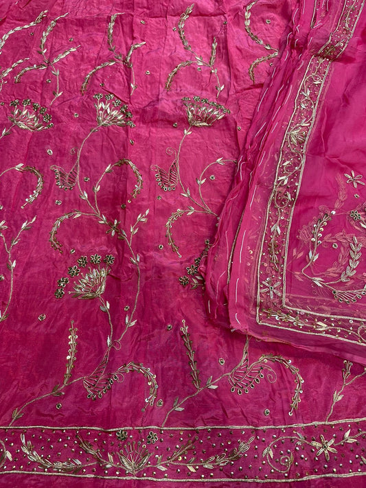 Heavy tissue  thakurji pure odhna heavy jardoji dabka work poshak*