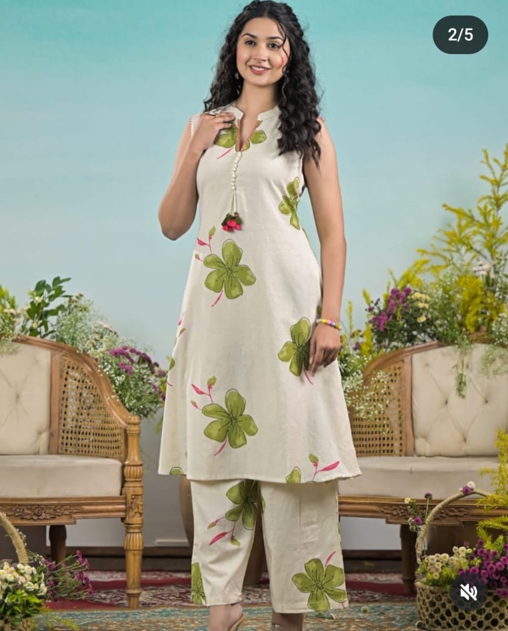 Beautifully aline Cotton kurta set   Sizes : 38, 40, 42, 44, 46*