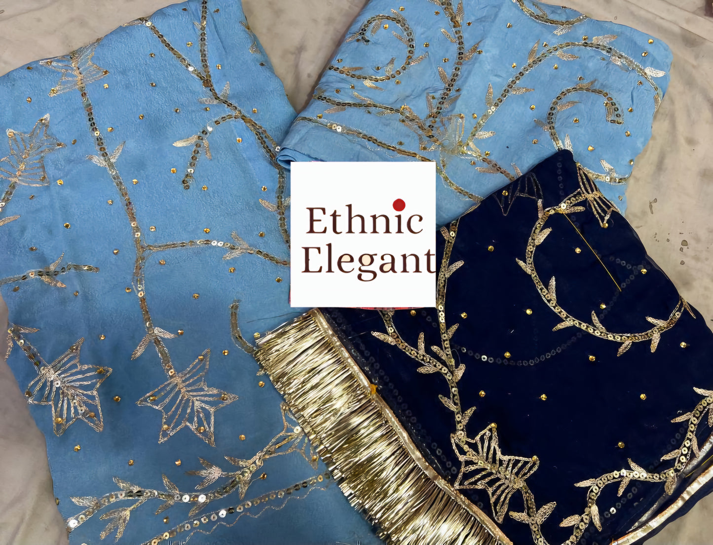 Humrahi Pure Odhani with Jari–Aari–Tari Handwork | Elegant Rajasthani Partywear Poshak