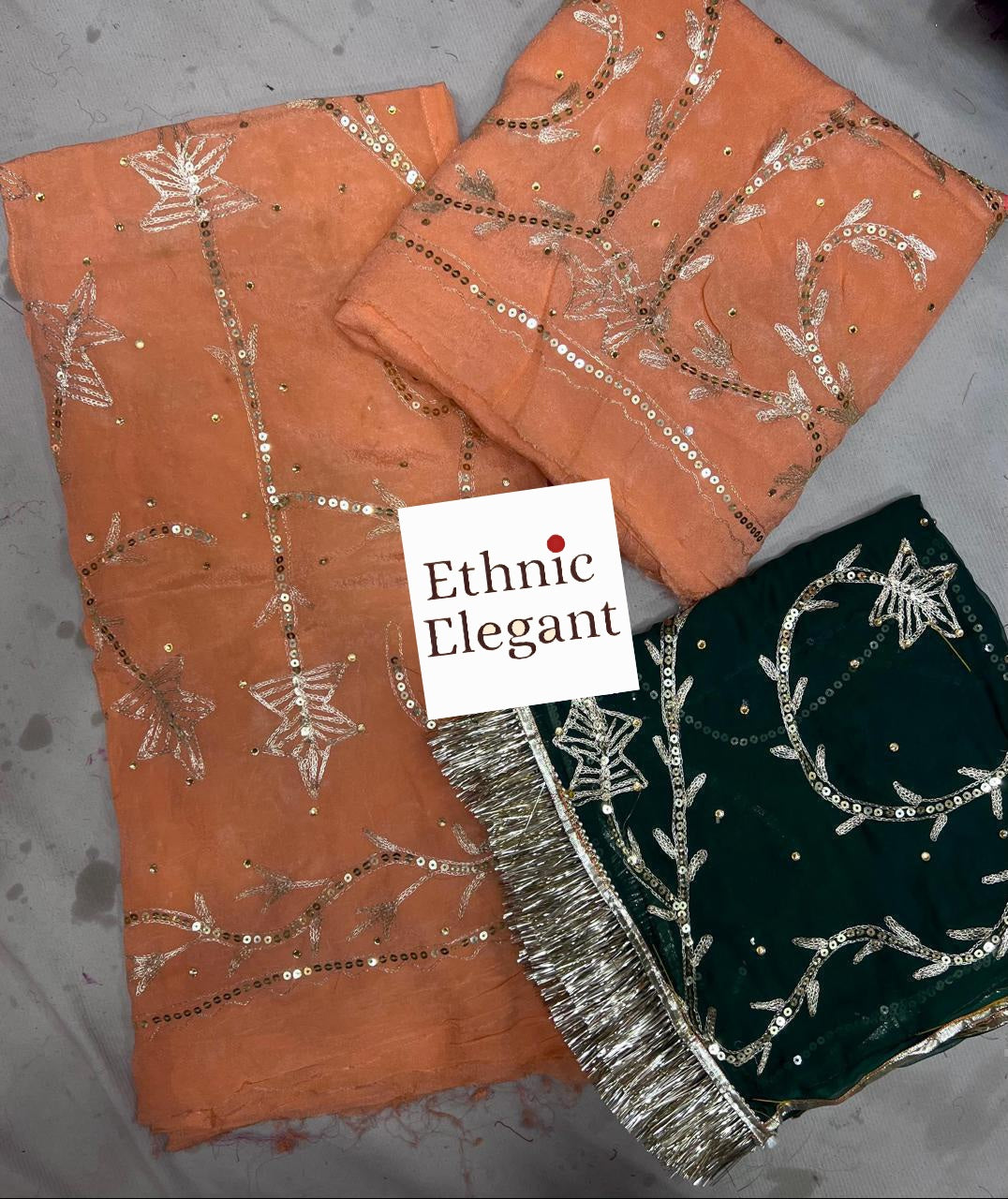 Humrahi Pure Odhani with Jari–Aari–Tari Handwork | Elegant Rajasthani Partywear Poshak