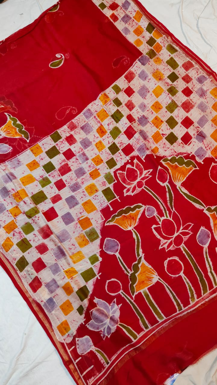 Batik pure Chanderi silk saree