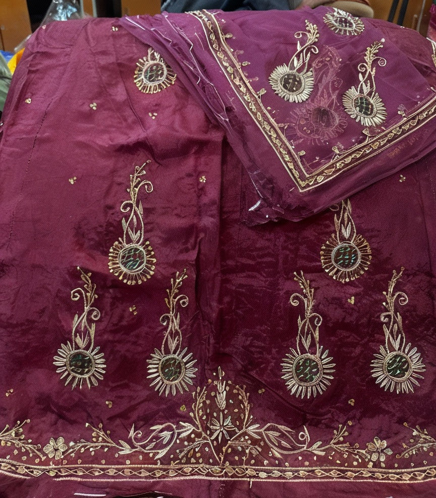 Upada Silk Poshak with Pure Thakurji Odhna | Heavy Dabka & Jardoji Handwork