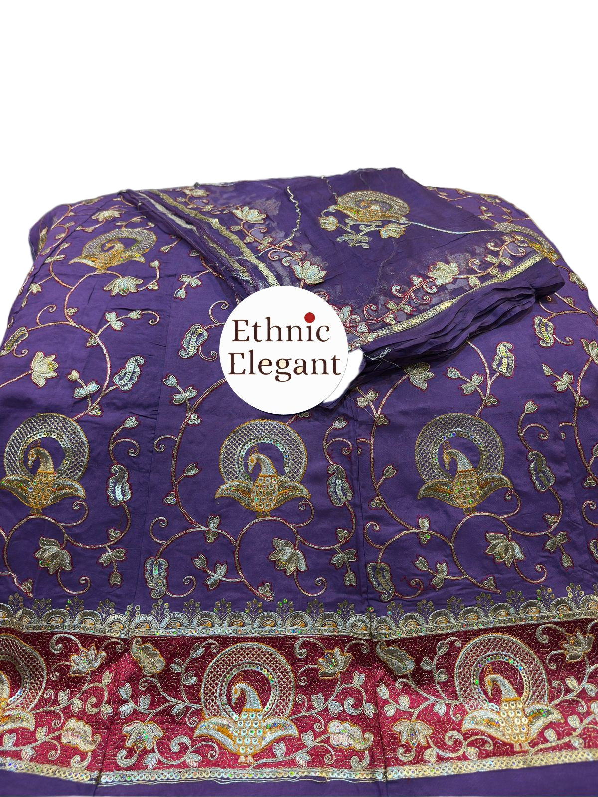 Upada Silk Thakurji Pure Odhna Poshak with Heavy Patch Handwork – Elegant Rajputi Style