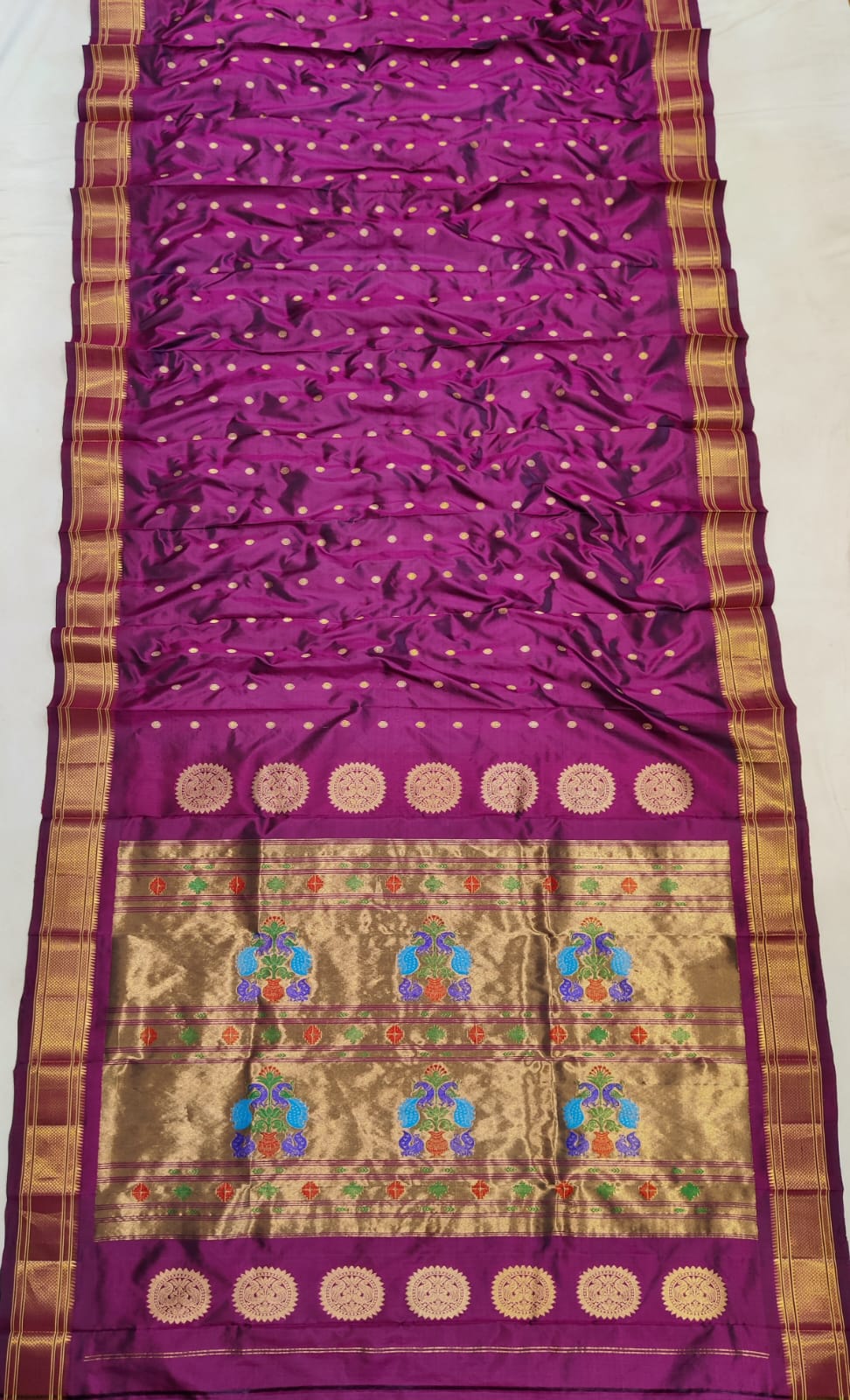 9 yard kadiyal pure silk paithani Saree