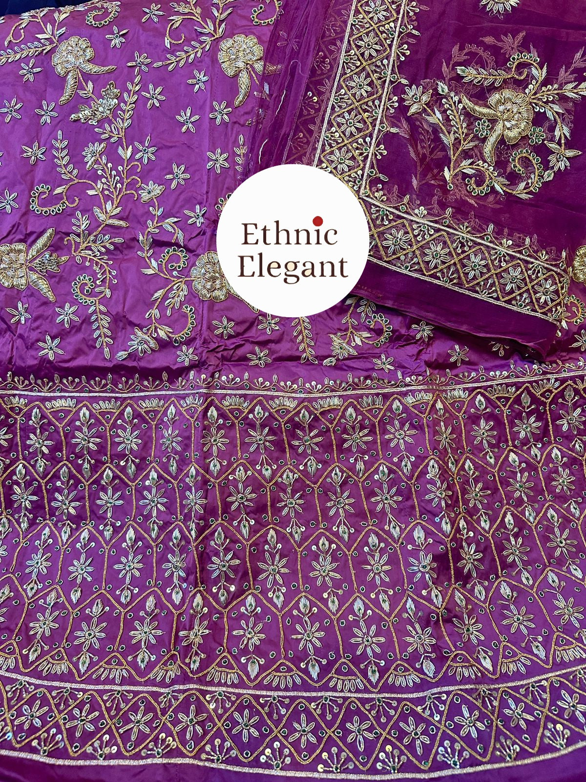 Heavy bember satin thakurji pure odhna heavy aari jordoji dabka hand work Elegant poshak