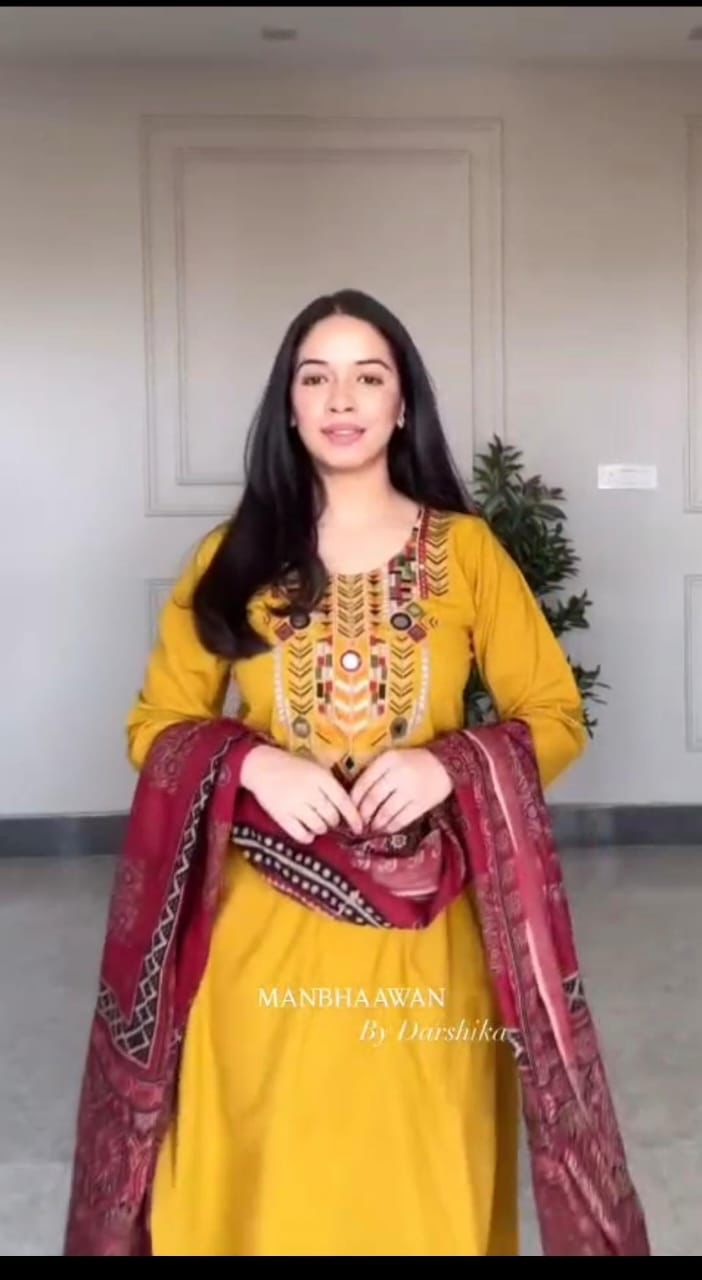 Beautiful Embroidery 3pcs pure cotton kurti set Size: *M/38, L/40, XL/42, XXL/44,XXXl/46*