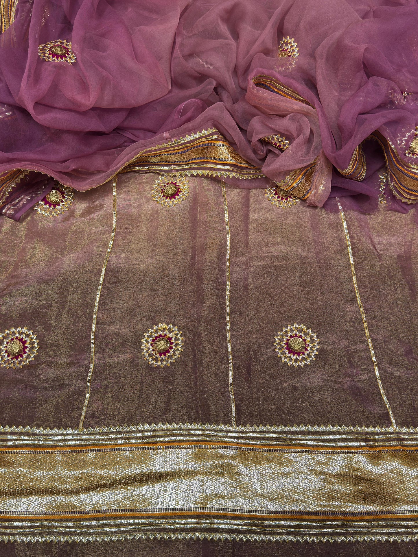 Partywear tissue fabric Rajasthani poshak