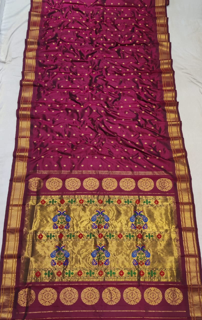 Handloom Maharni Paithani Pure Silk  saree
