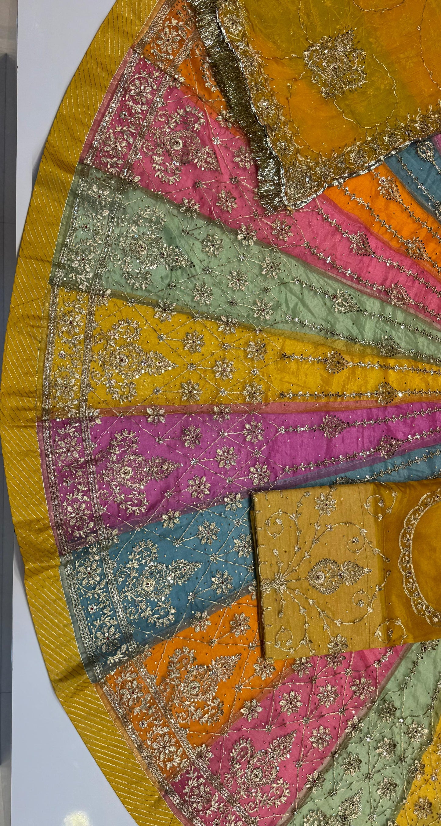 Premium Designer Multicolour Lehenga Set | 4–5 Mtr Ghera • Coding Work • Compac Tissue Fabric • Humrahi Pure Odhani  code:kk