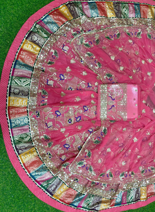 Designer Banarasi work beautiful lengha poshak set