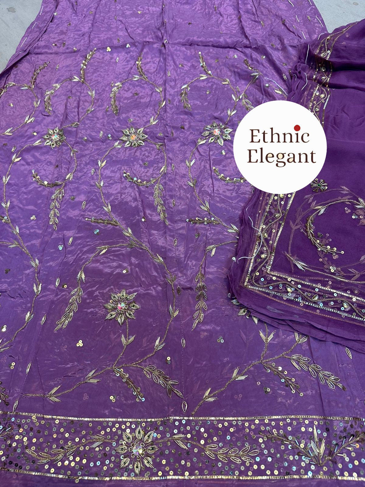 Natural silk thakurji pure odhna dabka + taara  handwork poshak