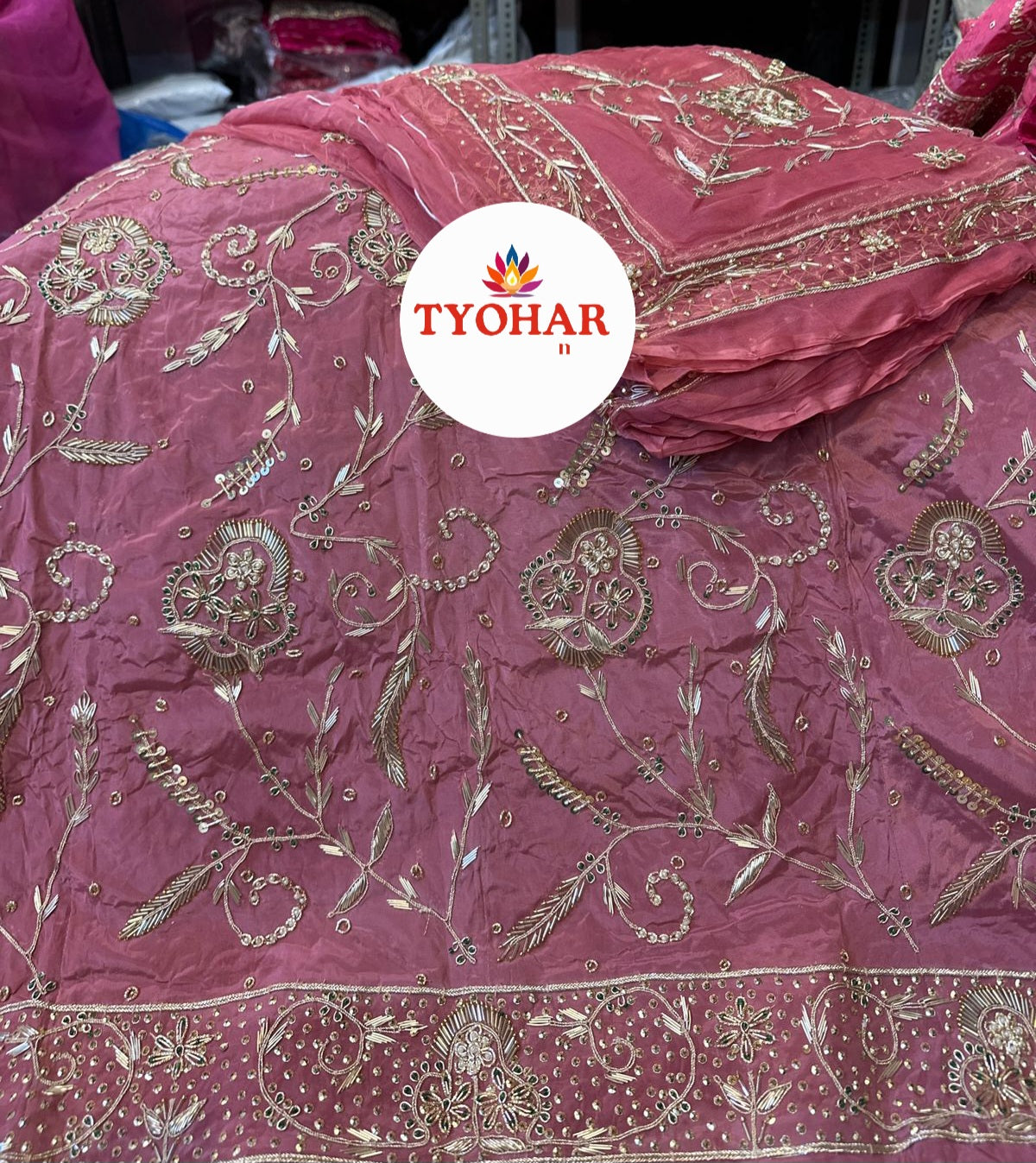 Premium Natural Silk Thakurji Poshak with Pure Odhna & Heavy Jardoji Dabka Work