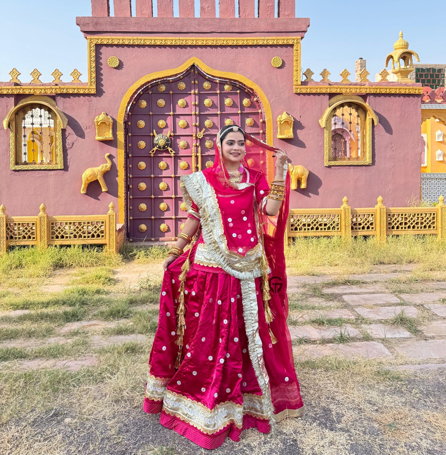 Elegant satin pure odhna royal look poshak