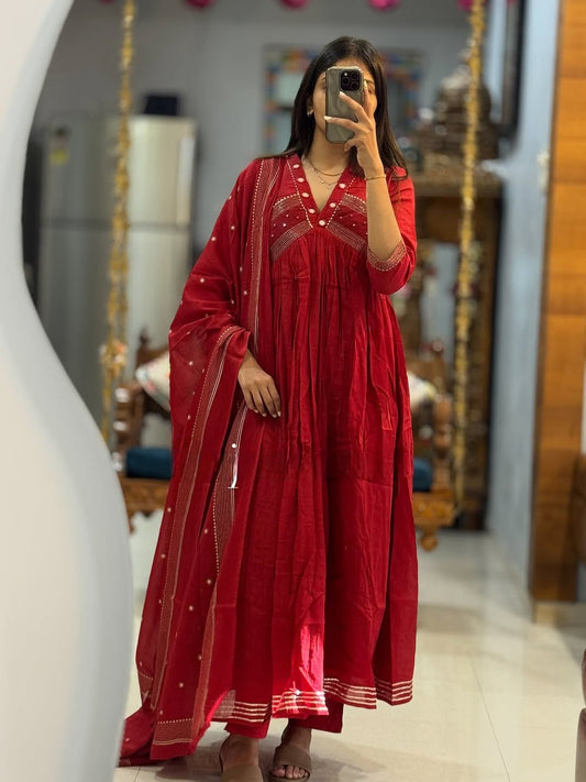 Elegant Anarkali kurti set Size 38,40,42,44,46