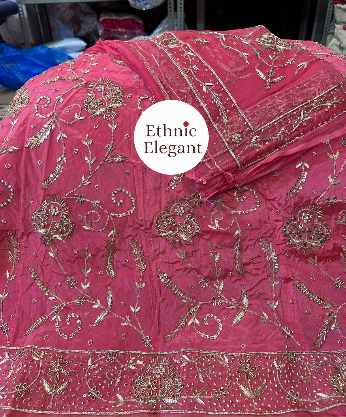 Premium Natural Silk Thakurji Poshak with Pure Odhna & Heavy Jardoji Dabka Work