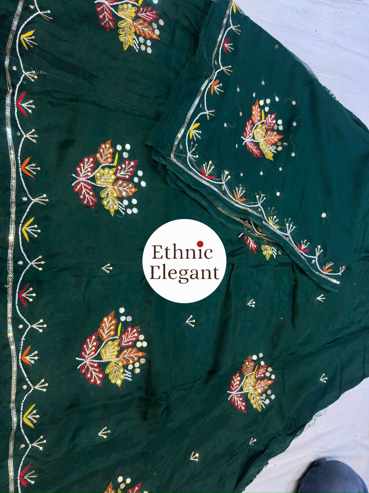 Premium Upada Silk Resham–Moti Handwork Thakurji Odhna | Beautiful Boutique Poshak