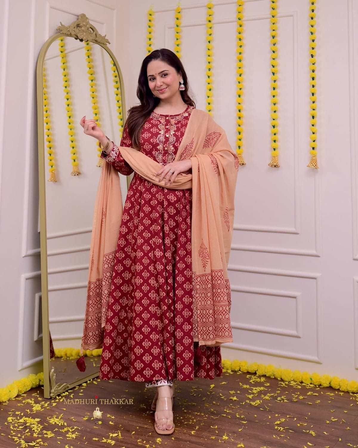 beautifully printed Cotton A Line Suit Sets  Size 38,40,42,44