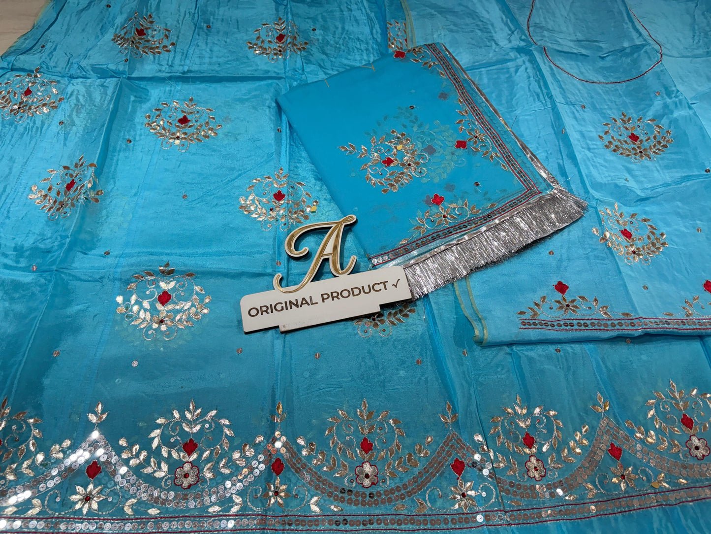 Upada crape thakurji pure odhna beautiful handwork elegant Rajputi poshak