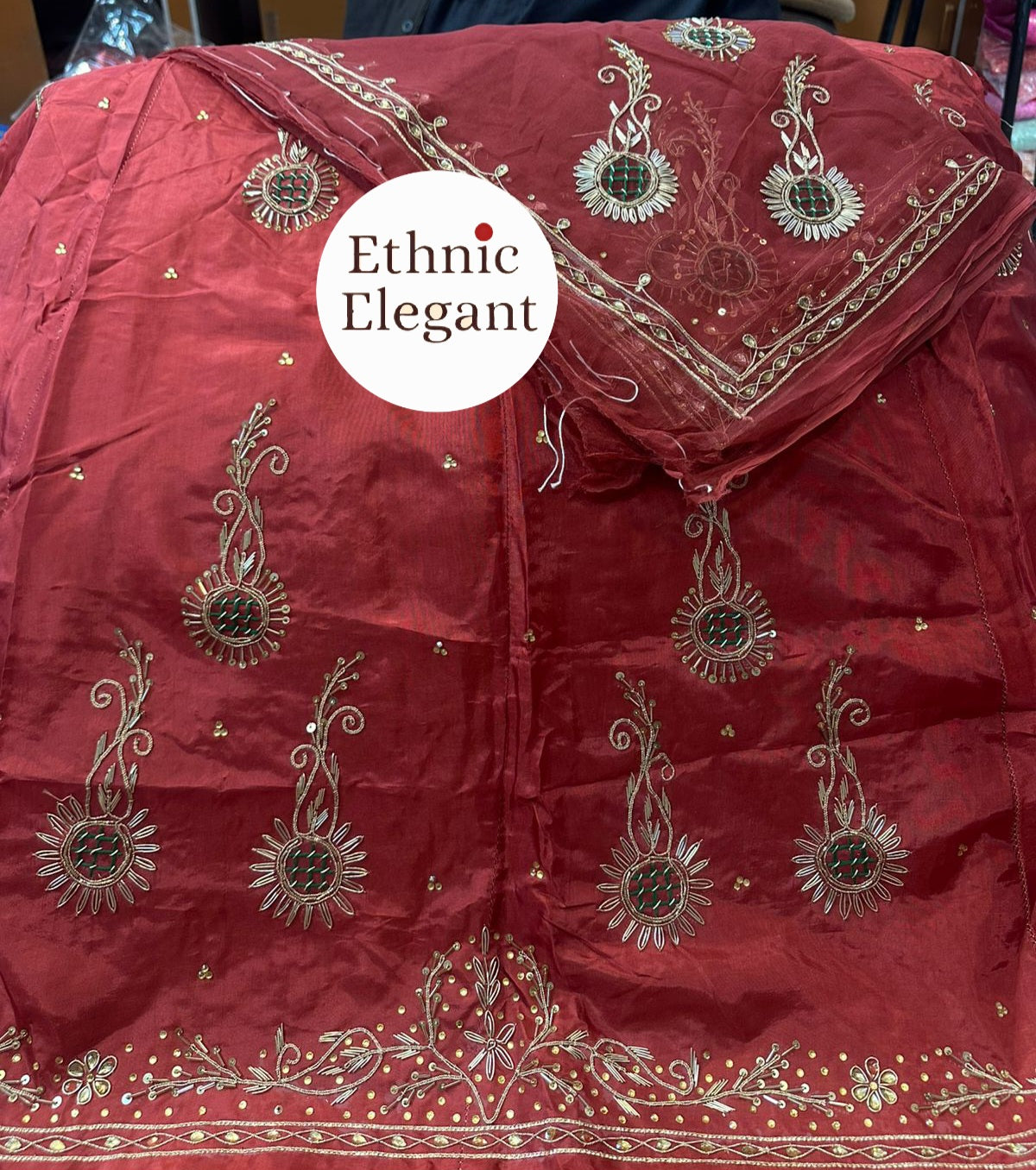 Upada Silk Poshak with Pure Thakurji Odhna | Heavy Dabka & Jardoji Handwork