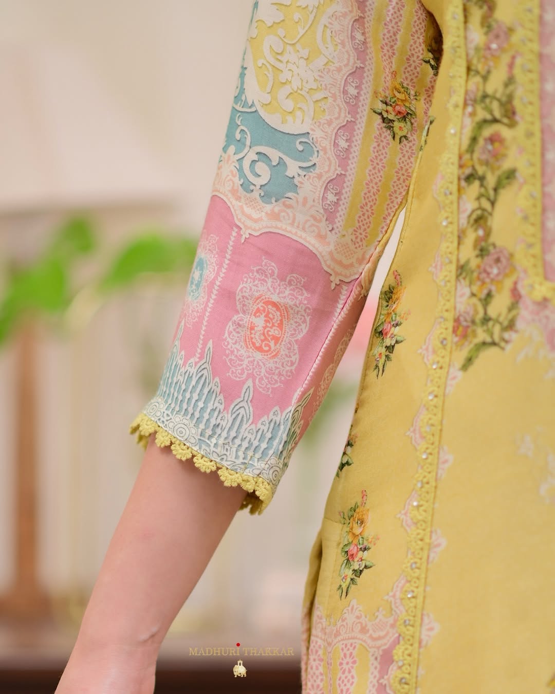 Designer Yellow Suit Set with Elegant Digital Prints