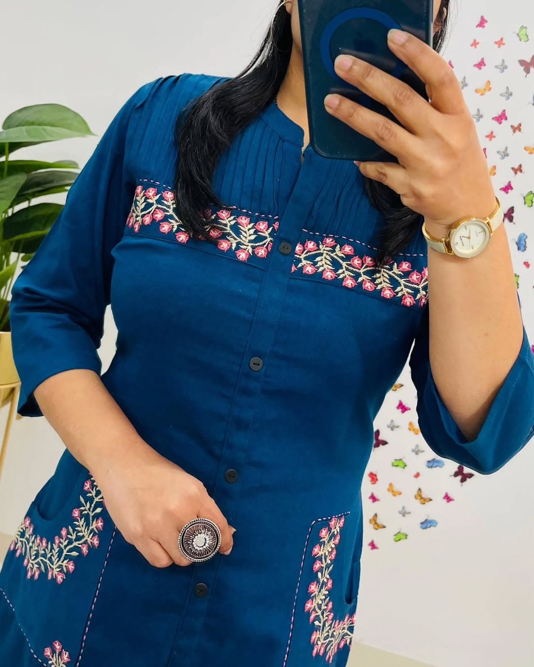 Pure fine Cotton Slub fabric Embroidery Work Kurti with Pant 
Size: *M/38, L/40, XL/42, XXL/44,XXXl/46*