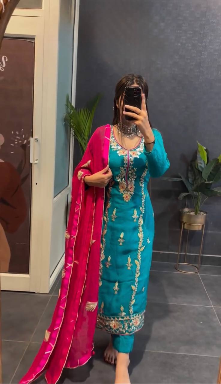 Elegant Partywear beautiful kurti set M(38),L(40),XL(42),XXL(44)