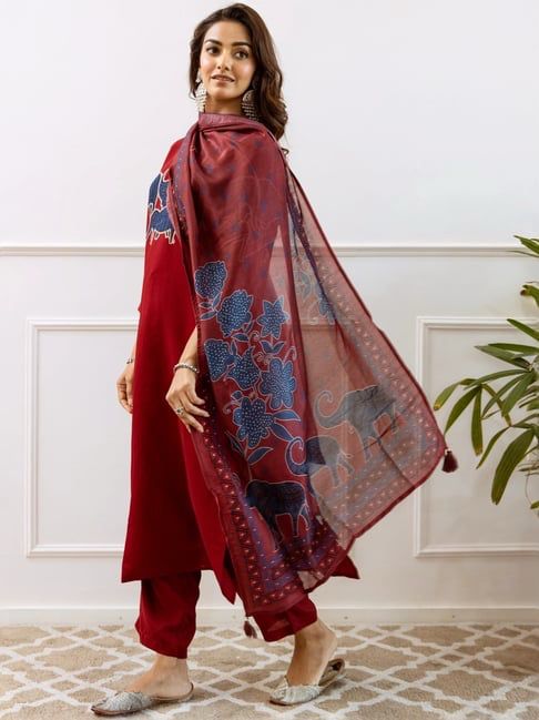 Beautifully decorated with handwork weaving and prints Suit Set  Size - M(38), L(40), XL(42), XXL(44), 3XL(46)*