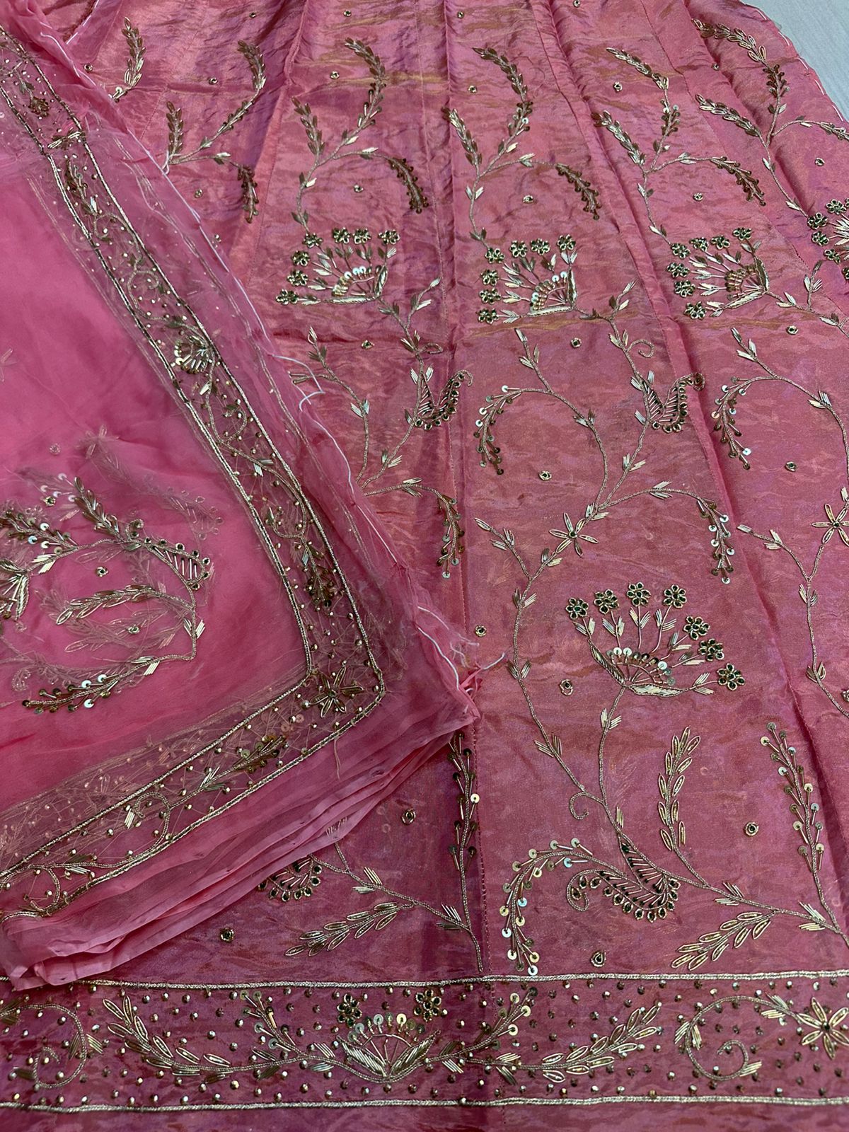 Heavy tissue  thakurji pure odhna heavy jardoji dabka work poshak*