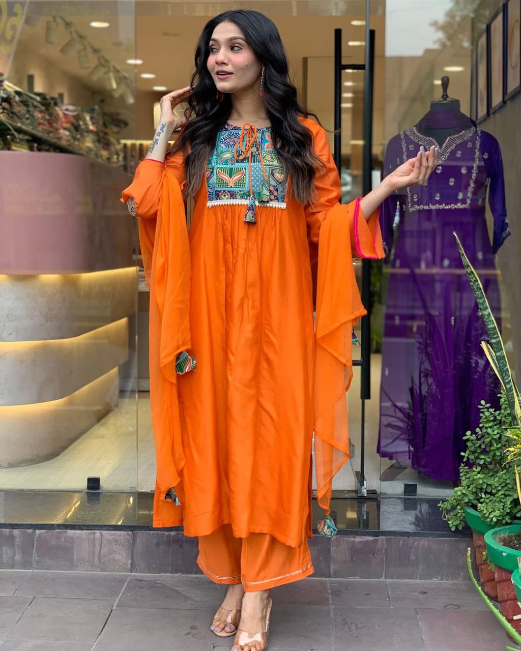 Beautiful cotton kurti set                    Size : M L XL XXL.