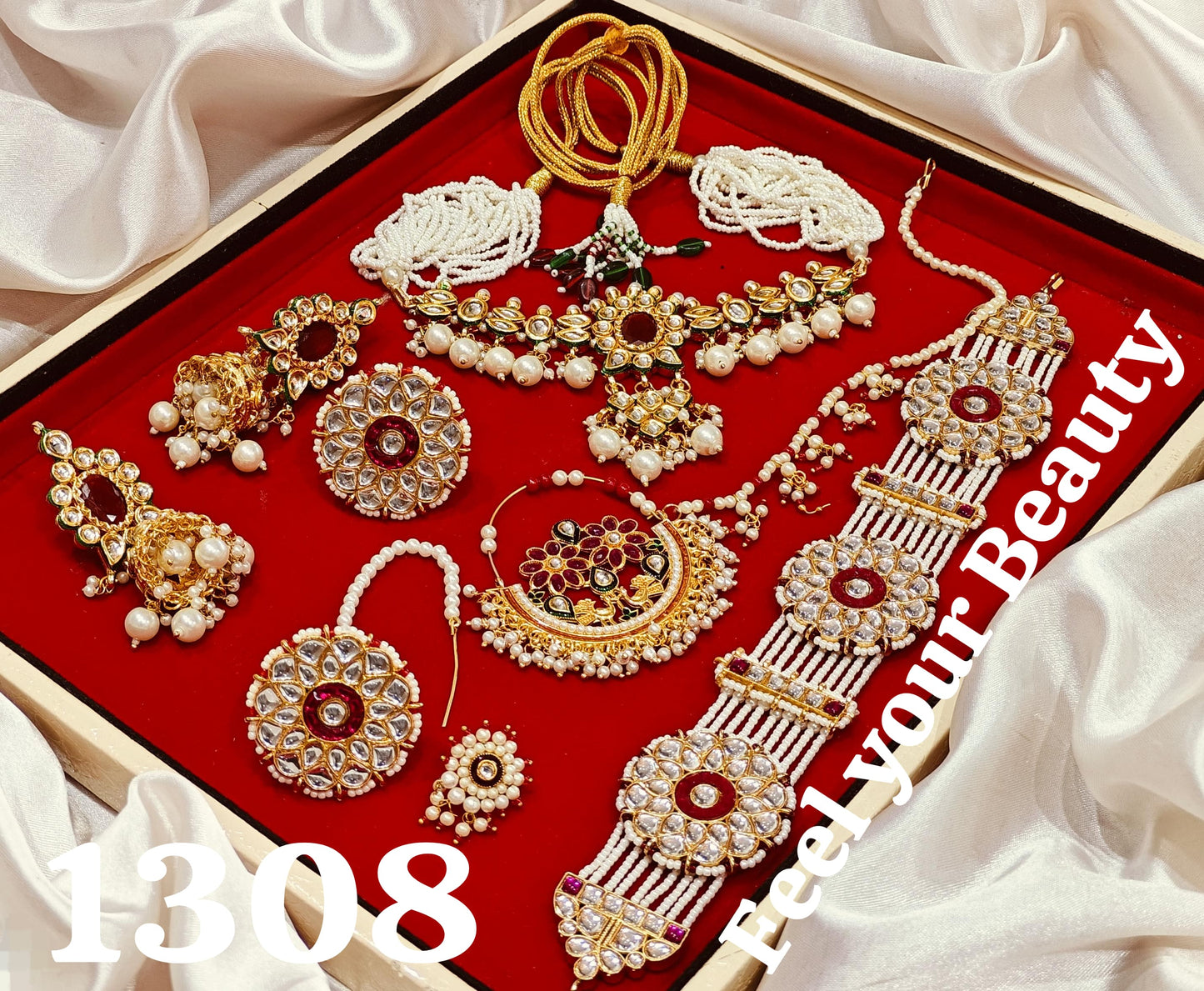Meenakari Kundan Jadaaw jewelry set