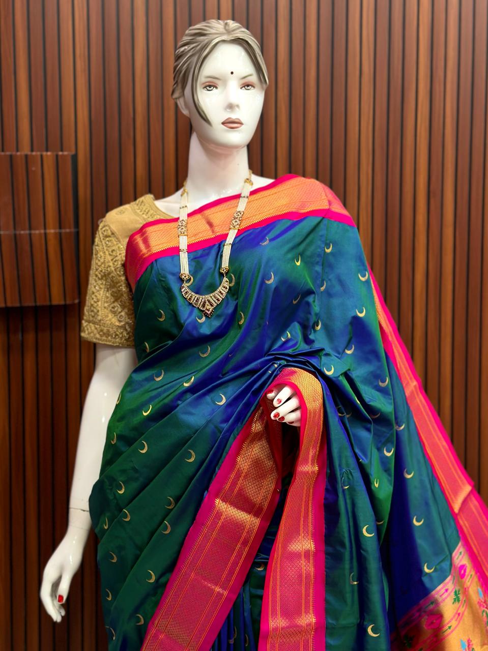 Chandrakor pure silk paithani Saree